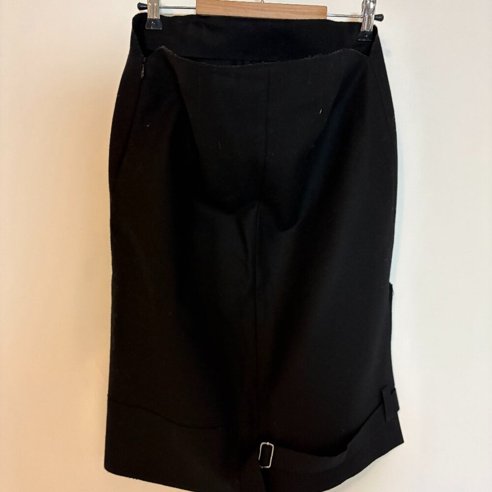 Costume National Black Mid-length buckle skirt